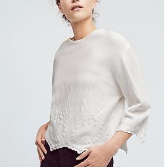 Anthropologie Sweaters - Anthropologie Deletta Scalloped Snow Sweater